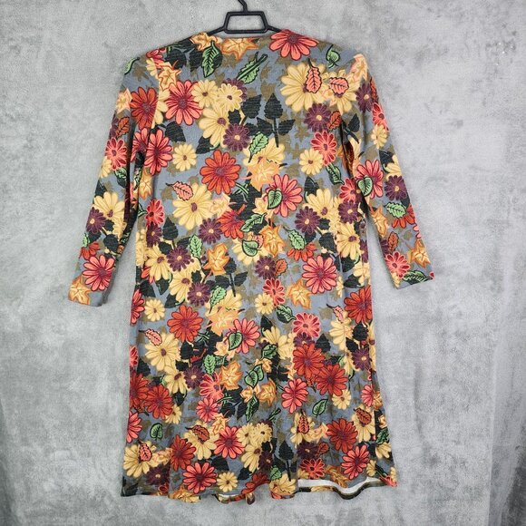 Women's Lularoe Multicolor Floral Open Front Cardigan Casual Long Sleeve Size M - Picture 10 of 13